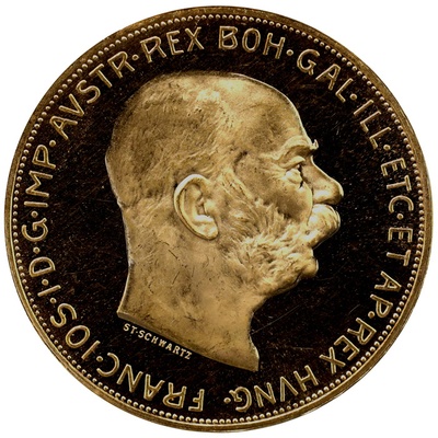 オーストリア-ハンガリー 1915年  100コロナ プルーフ 金貨 フランツ・ヨーゼフ1世