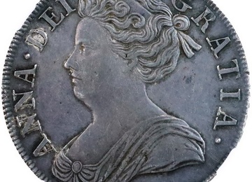 イギリス 1713年 アン女王クラウン銀貨 NGC AU58