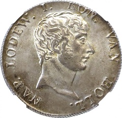 オランダ　ホラント王国　1808年　50スタイフェル　銀貨　NGC MS63　ルイ・ボナパルト
