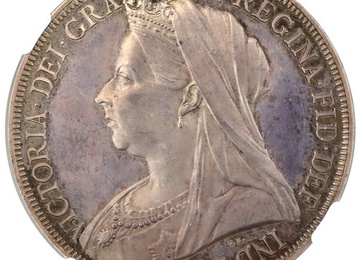イギリス 1893年 プルーフクラウン銀貨 ヴィクトリアヴェールド UNC PF64 6653282-001