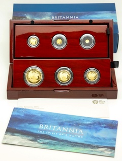 イギリス 2018年 エリザベス 女王 ブリタニア 純 金貨 プルーフ 6枚セット 220組限定発行 COA BOX