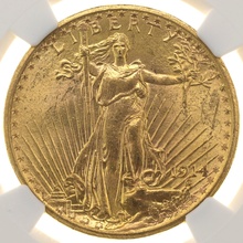 アメリカ　1914S　20ドル金貨　セントゴーデンス サンフランシスコミント　NGC　MS63