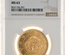 日本　1871（M4)　10円金貨　有輪　NGC　MS63