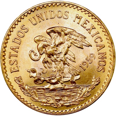 メキシコ　1959年銘　20ペソ金貨　神秘パワーアステカカレンダー