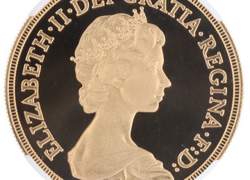 イギリス 1981年 エリザベス 5ポンド金貨 NGC PF69UCAM