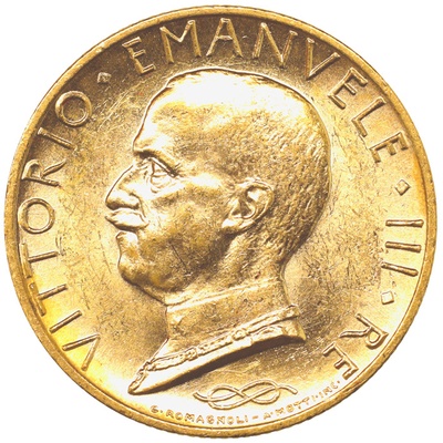 イタリア王国 1931R年 100リレ金貨 ヴィットリオ・エマヌエーレ3世