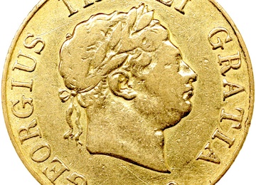 イギリス 1820年 ハーフソブリン金貨　ジョージ３世　VF