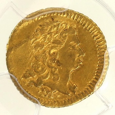 ブラジル 1734M 400レイス金貨　ジョアン5世　PCGS Genuine AU鑑定