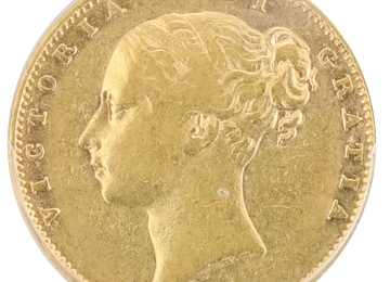 イギリス 特年1838年 ソブリン金貨  ビクトリアヤングヘッド PCGS XF45
