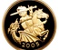 イギリス 2005年 5ポンド プルーフ金貨 エリザベス2世  セントジョージと竜退治　PCGS PR69DCAM