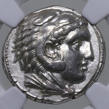 古代シシリー BC300-289 テトラドラクマ銀貨 アレキサンダー大王 ヘラクレス　NGC Ch XF