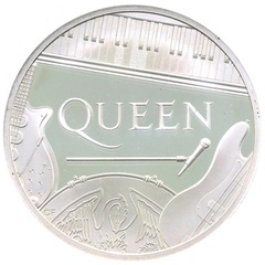 イギリス 2020年　1ポンド 1/2オンス プルーフ純銀貨　エリザベス2世　英国音楽レジェンドシリーズ　クイーン　QUEEN　アクリル共箱・保証書