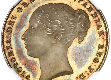 イギリス 1839年 プルーフシリング銀貨 ビクトリア ヤング トーン UNC PF64+