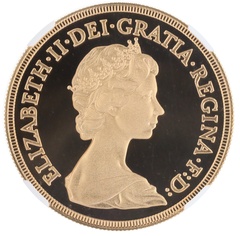 イギリス 1981年 エリザベス ５ポンド金貨　NGC PF69UCAM