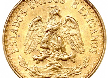 メキシコ 1945年Mo 2ペソ金貨 UNC未使用