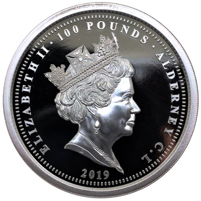 イギリス 2019年 ウナライオン1Kg 100ポンド プルーフ銀貨　COAケース付