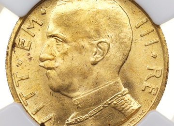 イタリア 1931年R 50リレ金貨 ヴィットリオ・エマヌエーレ3世　NGC MS63 3602413-003
