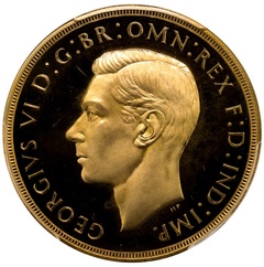 イギリス　1937年 ジョージ６世 ５ポンド金貨　PCGS PR64DCAM 80075502