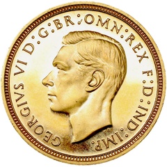 イギリス 1937年 ジョージ６世 ハーフソブリン金貨 プルーフ FDC完全未使用