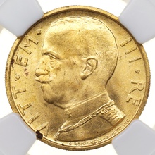 イタリア 1931年R 50リレ金貨 ヴィットリオ・エマヌエーレ3世　NGC MS63 3602413-003