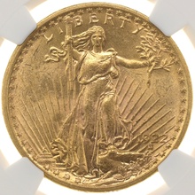 アメリカ　1922　20ドル金貨　セントゴーデンス　リバティ　NGC UNC Details