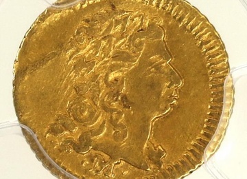 ブラジル 1734M 400レイス金貨　ジョアン5世　PCGS Genuine AU鑑定