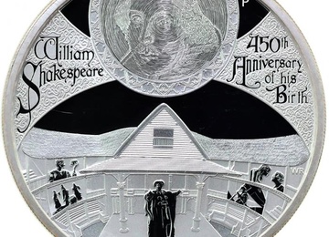 ツバル 2014年P  5ツバルドル 5オンス シェイクスピア生誕450周年記念 プルーフ純銀貨  エリザベス2世 NGC PF69ULTRA CAMEO