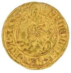 イギリス(イングランド) 1505-9年 ヘンリー7世　1/2 エンジェル 金貨　NGC AU55