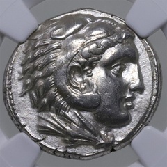 古代シシリー BC300-289 テトラドラクマ銀貨 アレキサンダー大王 ヘラクレス　NGC Ch XF