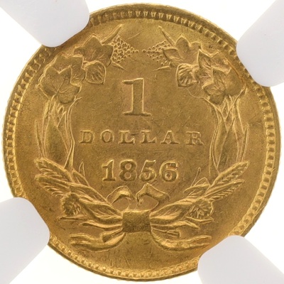 アメリカ　1856　1ドル金貨　インドヘッド　Type3　NGC　AU58