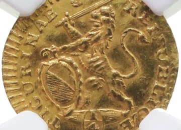 スイス 1725年 チューリッヒ 1/4ダカット金貨 NGC Aud