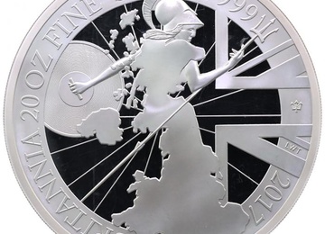 イギリス  2017年  250ポンド 20オンス 大型  ブリタニア プルーフ 純銀貨 エリザベス2世 NGC PF70ULTRA CAMEO