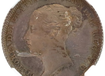 イギリス1853年銘　プルーフ 6ペンス 銀貨　ヴィクトリア ビクトリア　ヤング バスト　トーン　ESC R2指定レア　NGC PF64