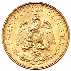 メキシコ　1945年Mo　2ペソ金貨　UNC未使用