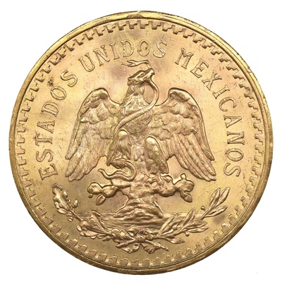 メキシコ　1943年　50ペソ金貨
