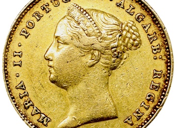 ポルトガル 1851年 5000レイス金貨 マリア2世 VF