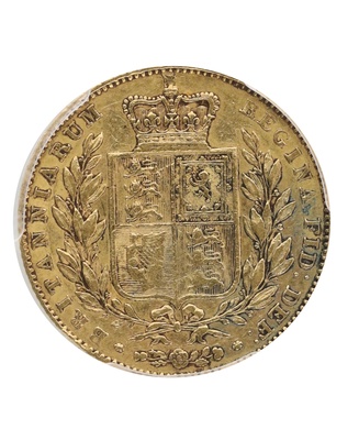 イギリス  特年1838年 ソブリン金貨 ビクトリア ヤングヘッド　PCGS AU50