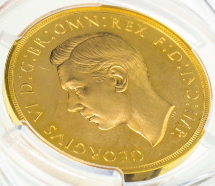 イギリス　1937年 ジョージ６世 ５ポンド金貨　PCGS PR64DCAM 80075502
