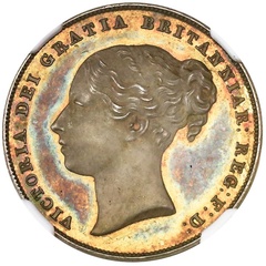 イギリス 1839年 プルーフシリング銀貨　ビクトリア ヤング トーン　UNC PF64+
