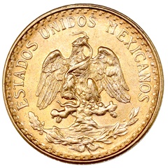 メキシコ 1945年Mo 2ペソ金貨 UNC未使用