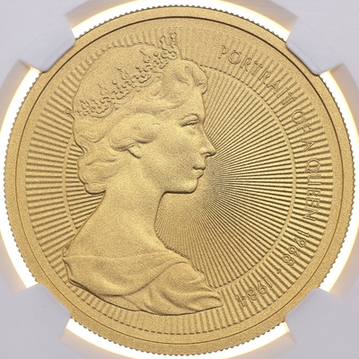 イギリス　2026年　2オンス　200ポンド　マットプルーフ純金貨　エリザベス2世生誕100周年記念　第二肖像　NGC PF70MATTE