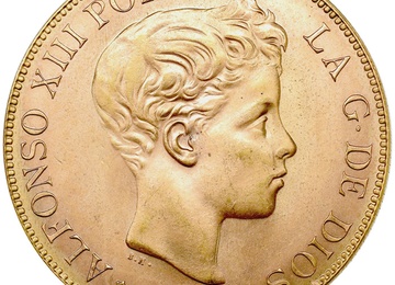 スペイン 1897年 100ペセタ 金貨 アルフォンソ13世 BU完全未使用