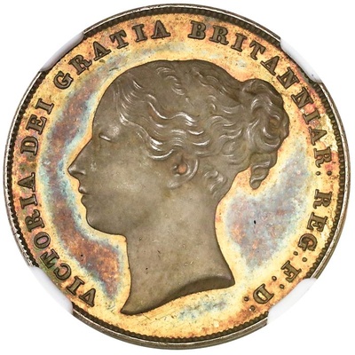 イギリス 1839年 プルーフシリング銀貨　ビクトリア ヤング トーン　UNC PF64+