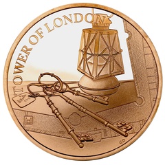 イギリス 2019年 ５ポンドプルーフ金貨 エリザベス2世  ロンドンタワー "キーセレモニー"　COA　BOX