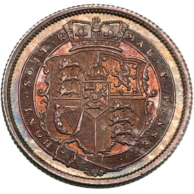 イギリス 1819年 シリング銀貨 ジョージ３世　グリーントーン