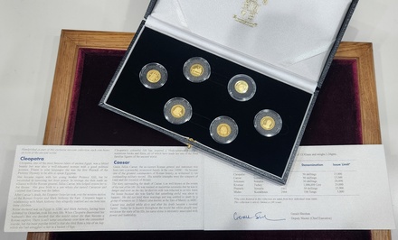 Somalia/Turkey/Kazakhstan - Miniature Gold Icons of the Ancient World a 6-coin set comprising Turkey 1,000,000 Lire 1997 Kroesus, Somalia 50 Shillings (4)