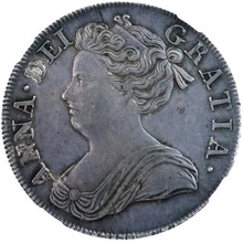 イギリス 1713年 アン女王クラウン銀貨　NGC AU58