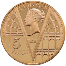 イギリス 2001年 5ポンド プルーフ金貨  ビクトリア  没後100年 FDC完全未使用