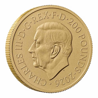 イギリス　2026年　2オンス　200ポンド　マットプルーフ純金貨　エリザベス2世生誕100周年記念　歴代レリーフシリーズ　第一肖像　NGC PF70MATTE