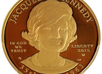 アメリカ 2015年W 10ドル 1/2オンス 純金貨 ファーストスパウズシリーズ  ジャクリーン・ケネディ PCGS PR70DCAM